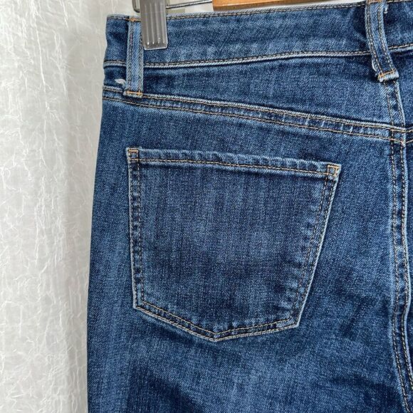 Talbots 6P Blue Flawless Five Pocket Crop Raw Fringe  Hem Denim Jeans - Picture 11 of 14